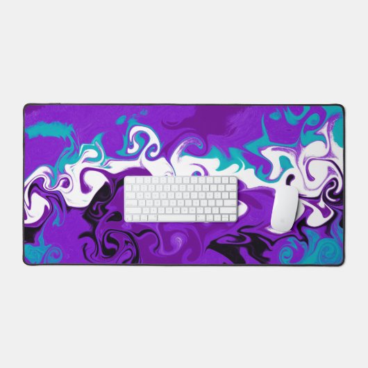 Lila, schwarz, weiß und türkisblau schreibtischunterlage (Tastatur & Maus)