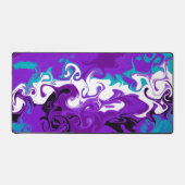 Lila, schwarz, weiß und türkisblau schreibtischunterlage (Vorderseite)