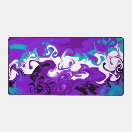 Lila, schwarz, weiß und türkisblau schreibtischunterlage (Vorderseite)