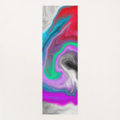 Lila Schwarz-Weiß-Wirbel Marmorflüssiges Kunstwerk Yogamatte (Vorderseite)