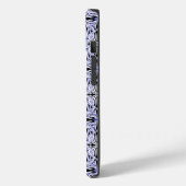 Lila Schwarz-weiße Kurve Abstraktes Wiederholmuste Case-Mate iPhone Hülle (Rückseite / Links)