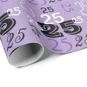 Lila Schwarz-weiße Zahlen Personalisiert Geschenkpapier (Rolleneckpunkt)