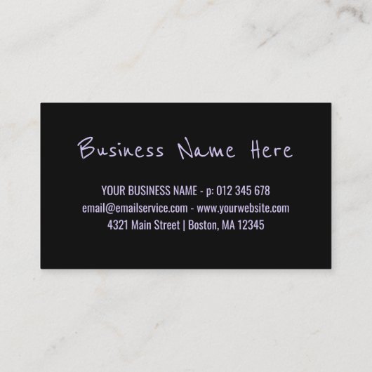 Lila Schwarz-weißen 10 Besuche Loyalty Punch Card Treuekarte (Rückseite)