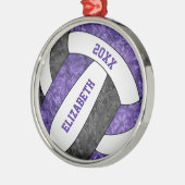 lila Schwarz-weißer Volleyballgurt Ornament Aus Metall (Links)