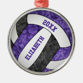 lila Schwarz-weißer Volleyballgurt Ornament Aus Metall (Vorne)