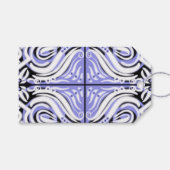 Lila Schwarz-weißes Curry-Abstraktes Muster Geschenkanhänger (Vorderseite (Horizontal))