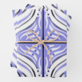 Lila Schwarz-weißes Curry-Abstraktes Muster Geschenkpapier Set (Beispiel)