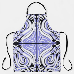 Lila Schwarz-weißes Curry-Abstraktes Muster Schürze