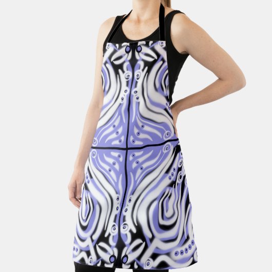 Lila Schwarz-weißes Curry-Abstraktes Muster Schürze (InSitu)