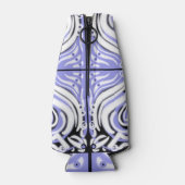 Lila Schwarz-weißes Curvy Abstraktes Muster Flaschenkühler (Rückseite)