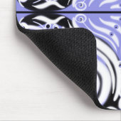 Lila Schwarz-weißes Curvy Abstraktes Muster Mousepad (Ecke)