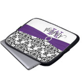 Lila Schwarz-weißes mit IMITAT Band-Laptop-Hülse Laptopschutzhülle (Vorne Knopf)