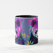 Lila-schwarze abstrakte Panda-Tasse Tasse (Zentrum)