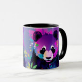 Lila-schwarze abstrakte Panda-Tasse Tasse (VorderseiteRechts)