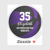 Lila schwarze Basketball-Mannschaft - Mädchen Aufkleber (Blatt)