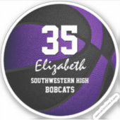 Lila schwarze Basketball-Mannschaft - Mädchen Aufkleber (Vorderseite)