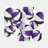 lila schwarze Basketballmannschaft farbenfrohe Spo Fleecedecke (Vorderseite (Horizontal))