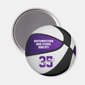 Lila schwarze Basketballmannschaft färbt Geschenke Magnet (Vorderseite/Rückseite)