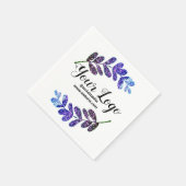 lila schwarze Blätter fügen Logo hinzu Serviette (Ecke)