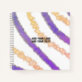 lila schwarze Blätter in einfachem Blau Notizblock (Vorderseite)