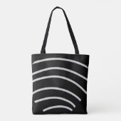 lila schwarze Blätter in einfachem Blau Tasche (Rückseite)