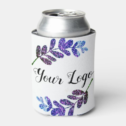 lila schwarze Blätter mit Logo Dosenkühler (Kanne Vorderseite)