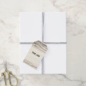 lila  schwarze Blätter mit Logo Geschenkanhänger (Mit Garn)