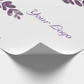 lila  schwarze Blätter mit Logo Geschenkpapier (Ecke)