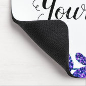 lila  schwarze Blätter mit Logo Mousepad (Ecke)
