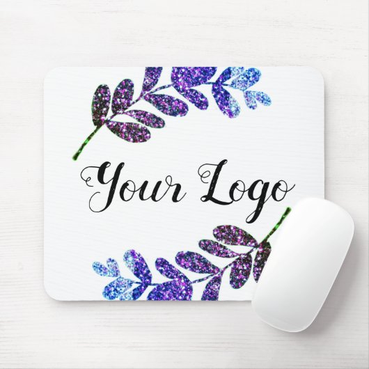 lila  schwarze Blätter mit Logo Mousepad (Mit Mouse)