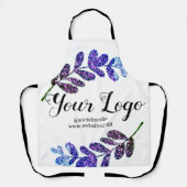 lila  schwarze Blätter mit Logo Schürze (Vorderseite)
