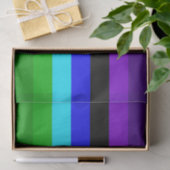 Lila, schwarze, blaue und grüne Streifen Seidenpapier (Geschenk)