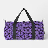 Lila Schwarze Blume Nahtloses Muster Duffle Bag (Vorderseite)