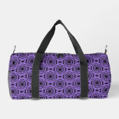 Lila Schwarze Blume Nahtloses Muster Duffle Bag (Rückseite)