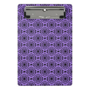 Lila Schwarze Blume Nahtloses Muster Mini Klemmbrett