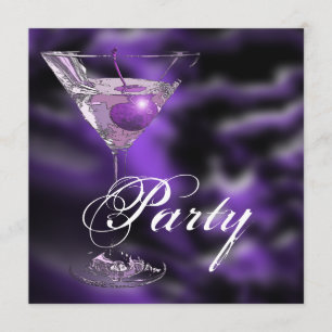 Lila schwarze elegante formelle Party Einladung