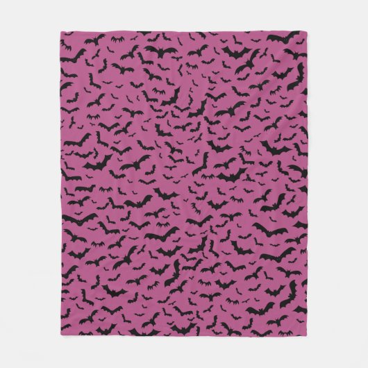 Lila schwarze Fledermäuse Fleecedecke (Vorderseite)