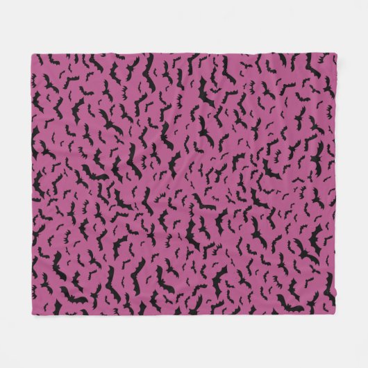 Lila schwarze Fledermäuse Fleecedecke (Vorderseite (Horizontal))