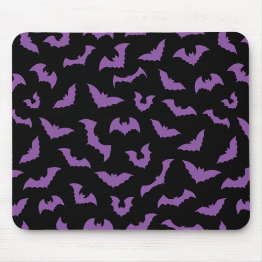 Lila schwarze Fledermäuse mit Horror Mousepad (Vorne)
