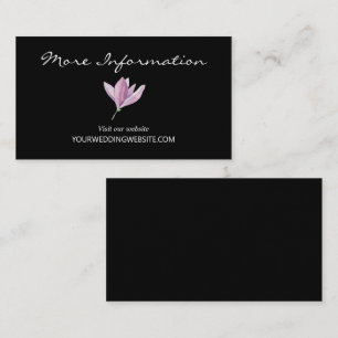 Lila-schwarze florale Hochzeitswebsite Begleitkarte