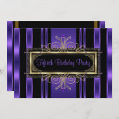 Lila schwarze Frauen Fünfzigste Geburtstagspartei Einladung (Vorne/Hinten)