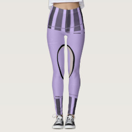 lila schwarze Frauen Leggings