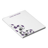 lila schwarze Fußbälle Akzent individuelle Name Notizblock (angewinkelt)