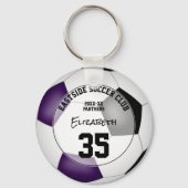 lila schwarze Fußballmannschaft färbt Sportgeschen Schlüsselanhänger (Vorderseite)