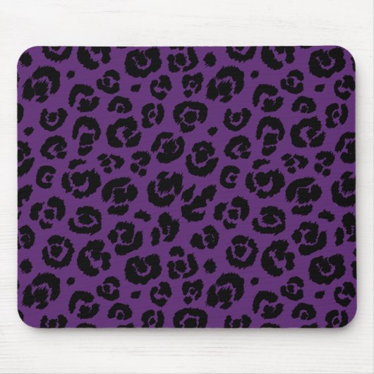 Lila schwarze Leopardrucke Mousepad (Vorne)