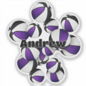 lila schwarze Mannschaftsfarben Basketballspielern Aufkleber (Vorderseite)