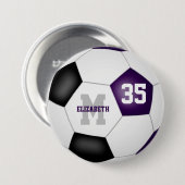 lila schwarze Mannschaftsfarben Fußball personalis Button (Vorne & Hinten)
