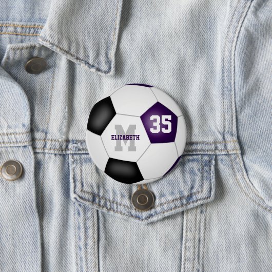 lila schwarze Mannschaftsfarben Fußball personalis Button (Beispiel)