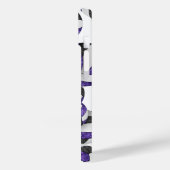 Lila schwarze Mannschaftsfarben grimmige Volleybal Case-Mate iPhone Hülle (Rückseite / Links)