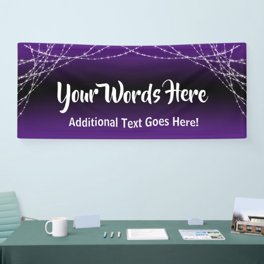 Lila schwarze Ombre-Leuchtzeichen fügen Ihren eige Banner (Messe)